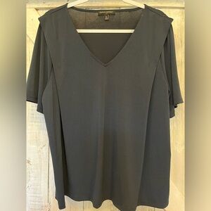 Banana Republic Women’s Navy Blue Short Sleeve V Neck Loose Fit Blouse Size XL
